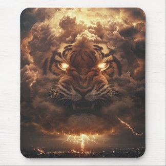Mousepad Tigre Trovão Erguendo-se da Tempestade