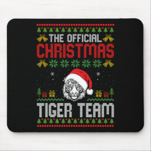 Mousepad Tigre Usando Chapéu de Papai Noel Luzes de Natal F