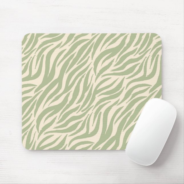 Mousepad Tigre Verde Risca Padrão Animal (Com mouse)
