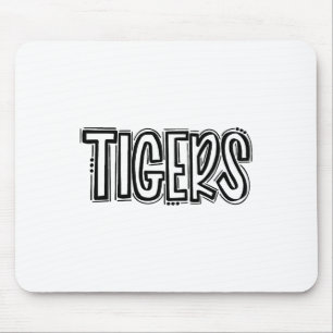 Mousepad Tigres Despertam Espírito Escolar Laranja Pé Preto