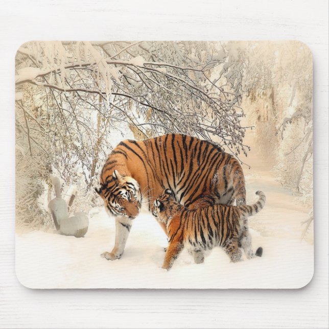 Mousepad tigres na neve (Frente)