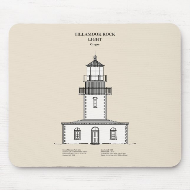 Mousepad Tillamook Rock Lighthouse - Oregon - SBD (Frente)