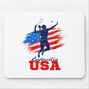 Mousepad Time de Suporte Badminton EUA Bandeira Americana E