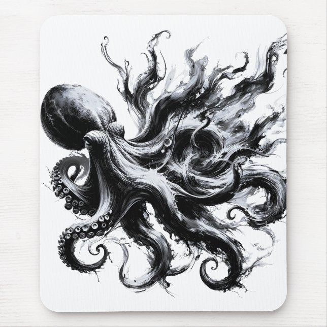 Mousepad Tinta Abstrata Fluido Polvo Kraken (Frente)