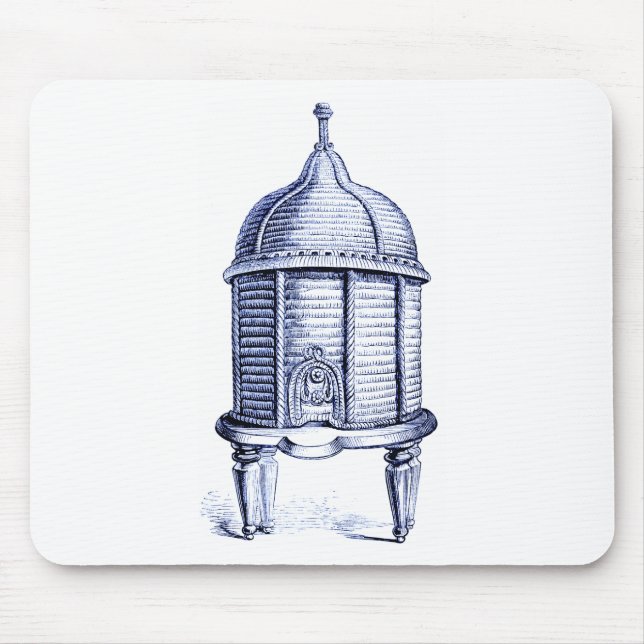 Mousepad Tinta Azul Colmeia Vintage (Frente)