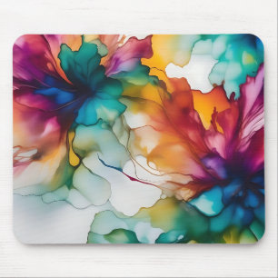 Mousepad Tinta de Álcool Vibrante de Movimento abstrato