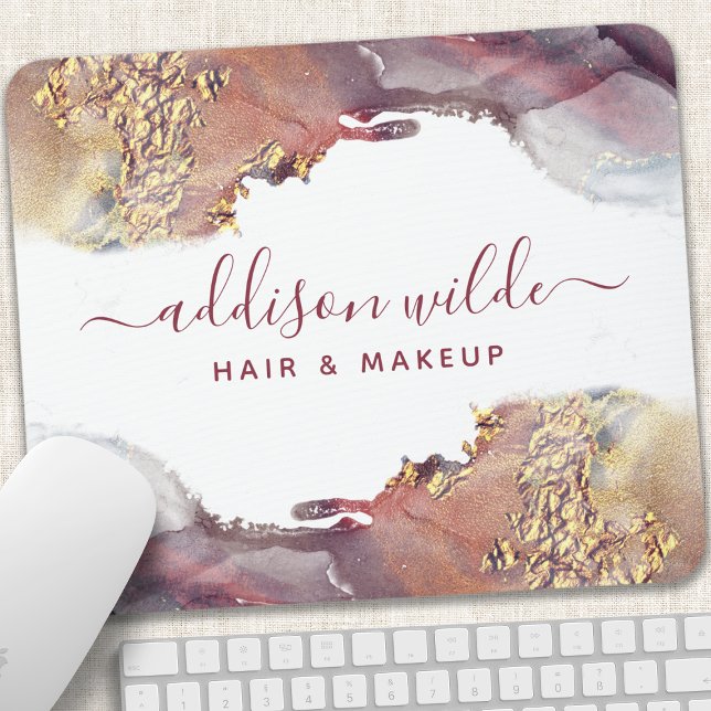 Mousepad Tinta De Aquarela Líquida De Arte Moderna Roxa E D (Criador carregado)