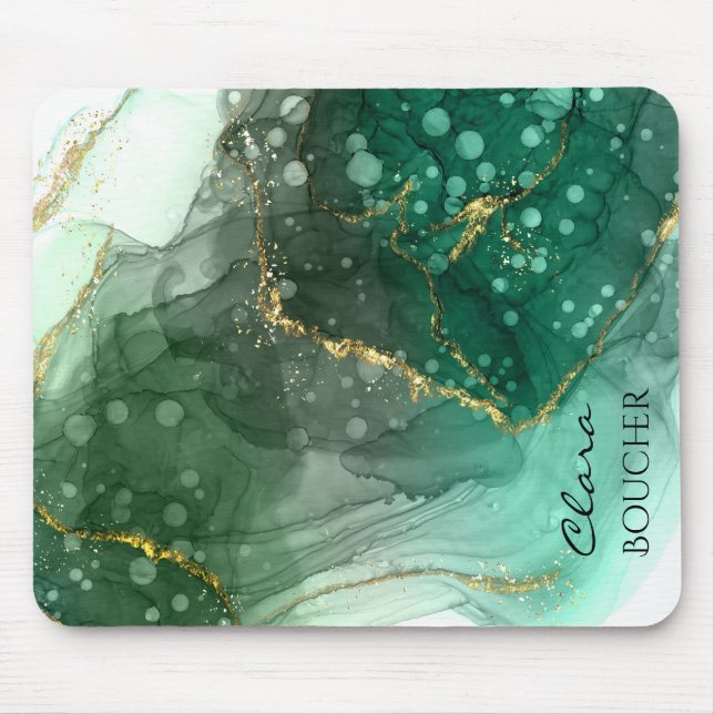 Mousepad Tinta de Aquarela Verde de Sacramento Personalizáv (Frente)
