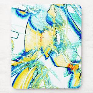 Mousepad Tinta deslizada no, imagem com manchas azul ciano