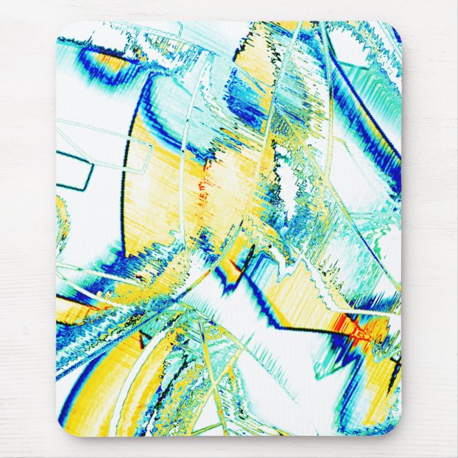 Mousepad Tinta deslizada no, imagem com manchas azul ciano  (Frente)