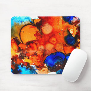 Mousepad Tinta laranja de abstrato