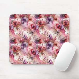 Mousepad Tinta Rosa e Flor Púrpura
