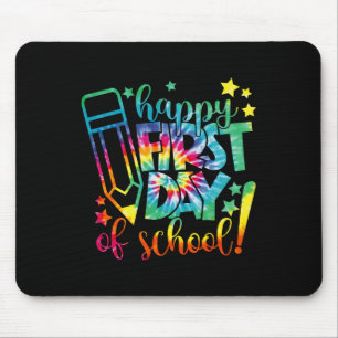 Mousepad Tinta Tie Dye Feliz Primeiro Dia De Aula De Volta
