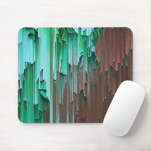 Mousepad Tinta verde e castanho em camadas (Com mouse)