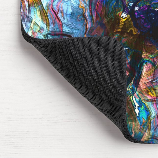 Mousepad Tintas pesadas que se sobrepõem em mistura colorid (Canto)