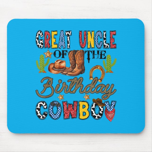 Mousepad Tio Avô do Cowboy Western de Aniversário (Frente)