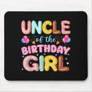 Mousepad Tio da Menina de Aniversário Fã de Donut Festa