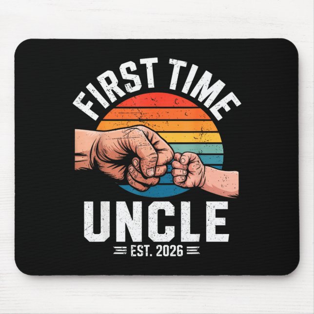Mousepad Tio de Primeira Vez Est 2026 Anúncio de Bebê Ótimo (Frente)