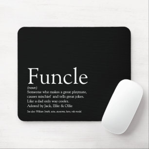 Mousepad Tio Divertido Funcle Legal Moderno Preto e Branco