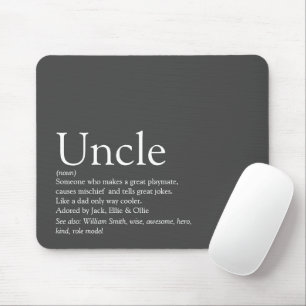Mousepad Tio Funcle Melhor de Todos Definição Moderno Cinza