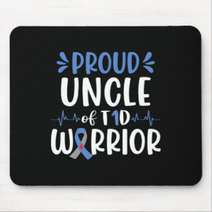 Mousepad Tio Orgulhoso do Guerreiro T1d Sensibilização Azul