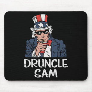 Mousepad Tio Sam Bêbado Tio Sam Engraçado Cerveja 4 De Julh