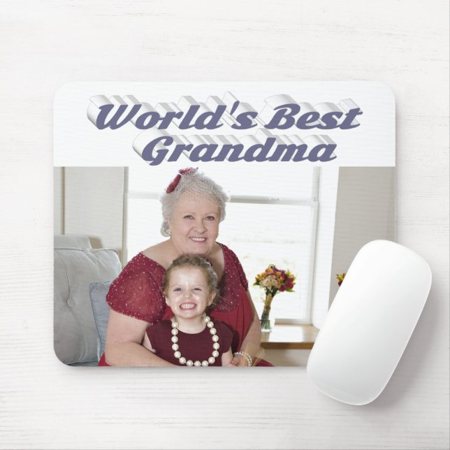 Mousepad Típica de cinza de Fotografia Avó (Com mouse)