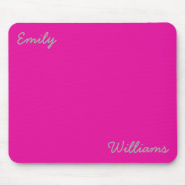 Mousepad Típica de Cinzas de Prata Rosa Elegante Minimalist