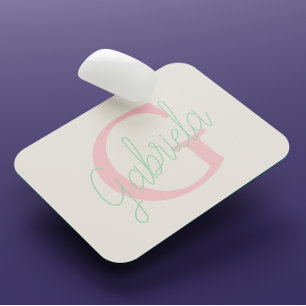 Mousepad Típica feminina verde-rosa-branca e minúscula