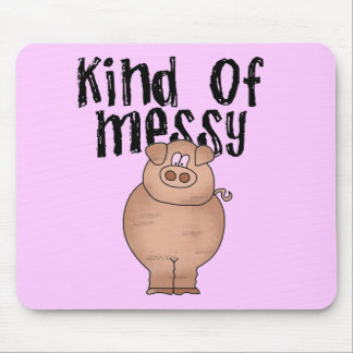 Mousepad Tipo do porco do camiseta desarrumado e dos presen
