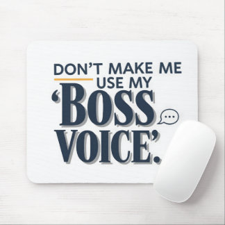 Mousepad Tipografia de Citação de Voz de Chefe Profissional