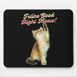 Mousepad Tipografia de Gato Engraçado e Bonita com Gatinho