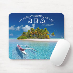 Mousepad Tipografia de praia do oceano tropical