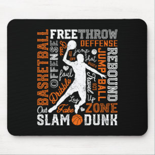 Mousepad Tipografia de Slam Dunk do Player de Bysketbyll Wo