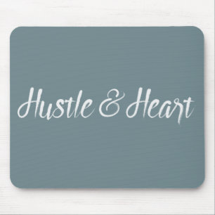 Mousepad Tipografia do Coração e Hustle Branco