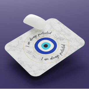 Mousepad Tipografia Dourada do Olho Grego Azul