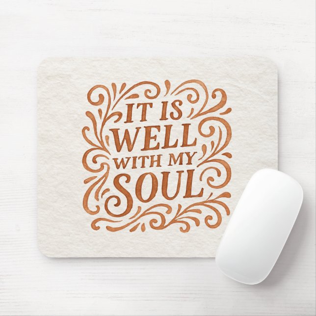 Mousepad Tipografia É Tranquila a Minha Alma (Com mouse)