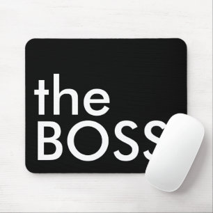 Mousepad Tipografia Negra Branca Chefe Negrito Executivo