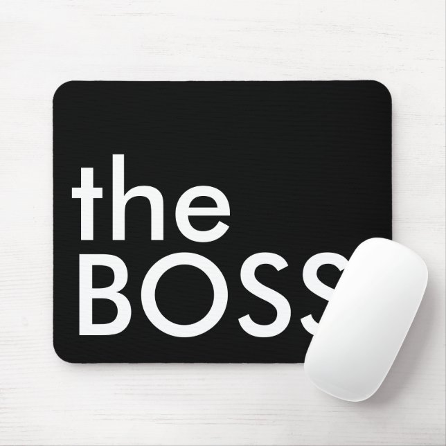 Mousepad Tipografia Negra Branca Chefe Negrito Executivo (Com mouse)