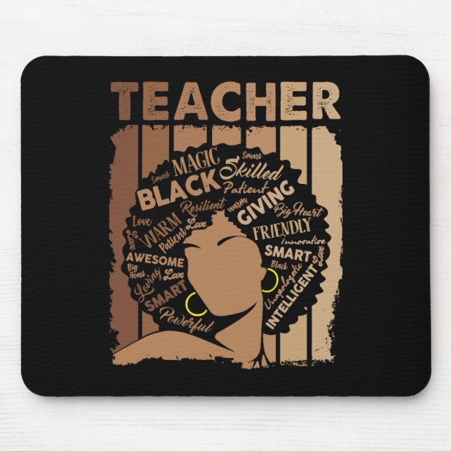 Mousepad Tipografia Professora Negra Melanina Mulheres Drog (Frente)