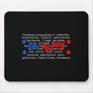 Mousepad Tipografia retro do dia quatro de julho palavra re