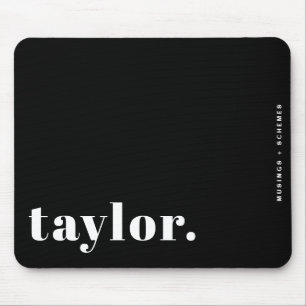Mousepad Tipografia Retro Preto e Branco Personalizada