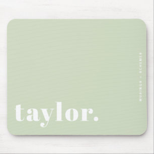 Mousepad Tipografia Retroativa Verde Mint Personalizada
