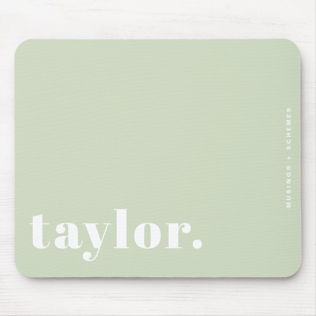 Mousepad Tipografia Retroativa Verde Mint Personalizada (Frente)