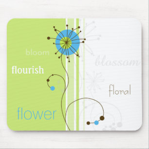 Mousepad Tipografia Verde Flor Moderna Simples