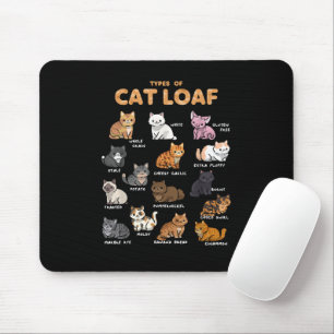 Mousepad Tipos de Gato Enrolado Adorável Gatinho Kawaii Gat