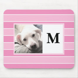 Mousepad Tiras Cor-de-Rosa Personalizadas Um Cachorro Cacho