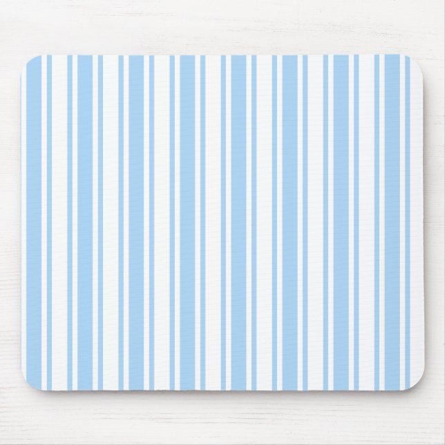 Mousepad Tiras doces brancas e azuis claras (Frente)