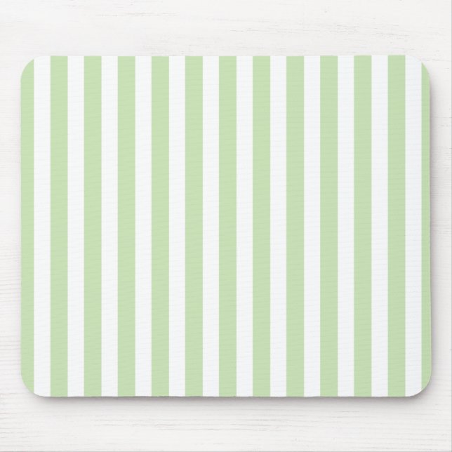Mousepad Tiras doces brancas e verdes claras (Frente)