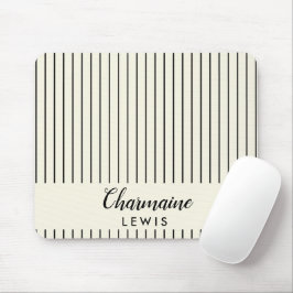 Mousepad Tiras negras minimalistas, personalizadas em bronz